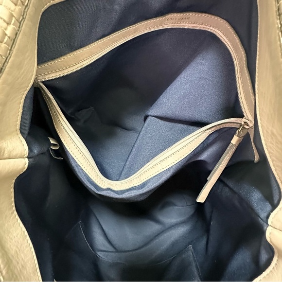 Cole Haan Bethany Weave Large Bucket Hobo Taupe Gray - Picture 10 of 13